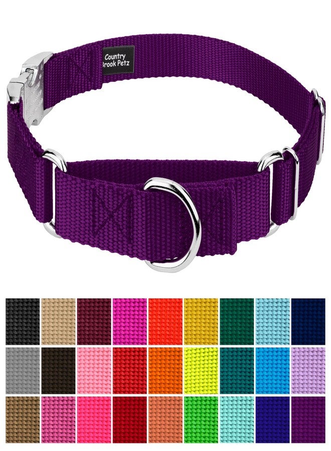 كانتري بروك ديزاين طوق مارتينجال للكلاب - طوق مارتينجال للكلاب قابل للتعديل مصنوع من النايلون المتين مع مشبك ممتاز للسلالات الصغيرة والمتوسطة والكبيرة - أكثر من 10 ألوان رائعة (3/4 بوصة، صغير، بنفسجي) - Image 3